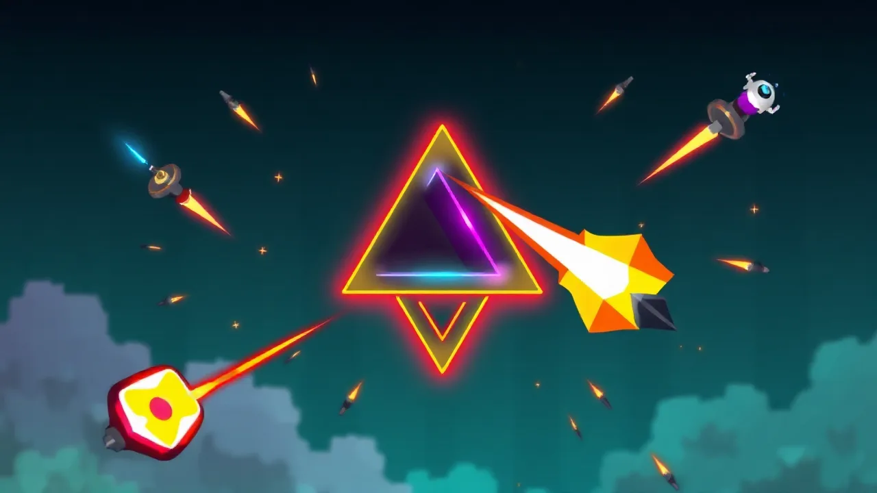 Experience the Thrill of Colorful Combat in Rotating Triangle image