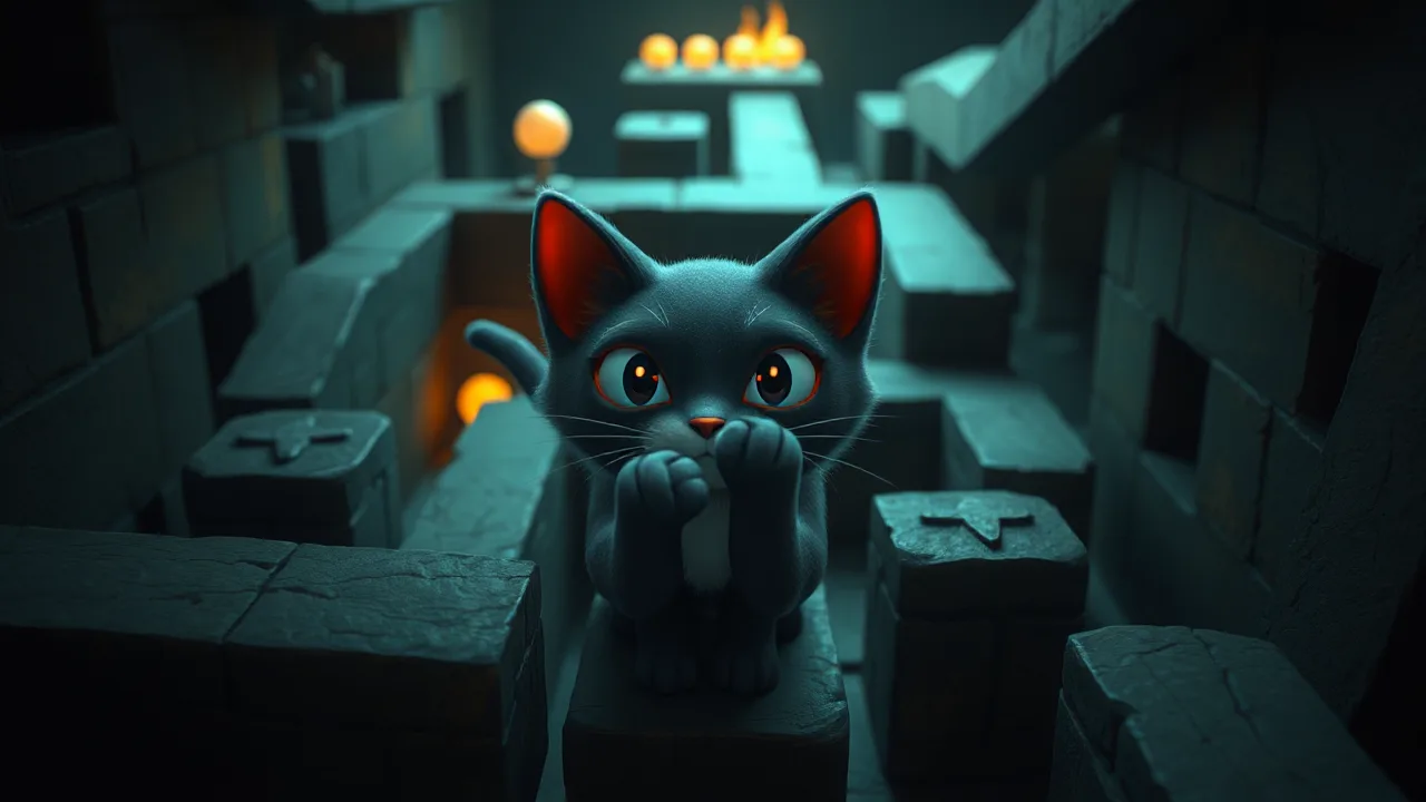 Puzzle Games Escape the Spooky Cat's 3D Maze image