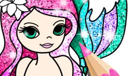 Mermaid Coloring Book Glitter