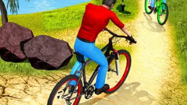 Uphill Offroad Bicycle Rider